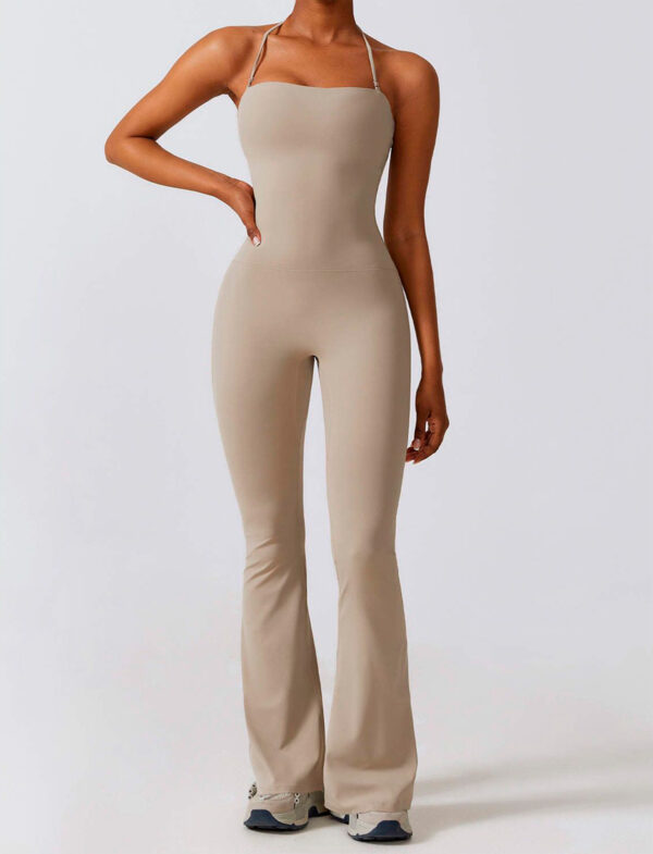 Bodysuit Long wide Leg with Strap Nude - Image 3