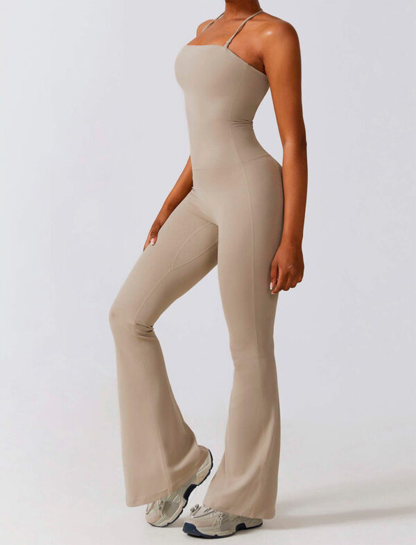 Bodysuit Long wide Leg with Strap Nude - Image 4