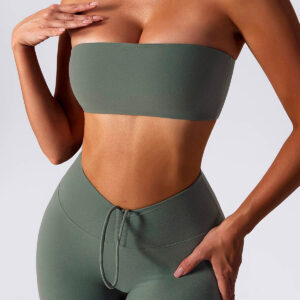 Set Leggings and Strapless Top Green