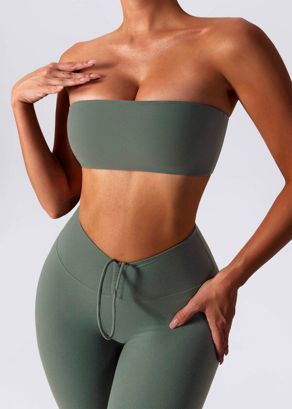 Set Leggings and Strapless Top Green