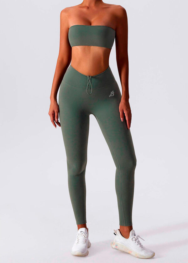 Set Leggings and Strapless Top Green - Image 2