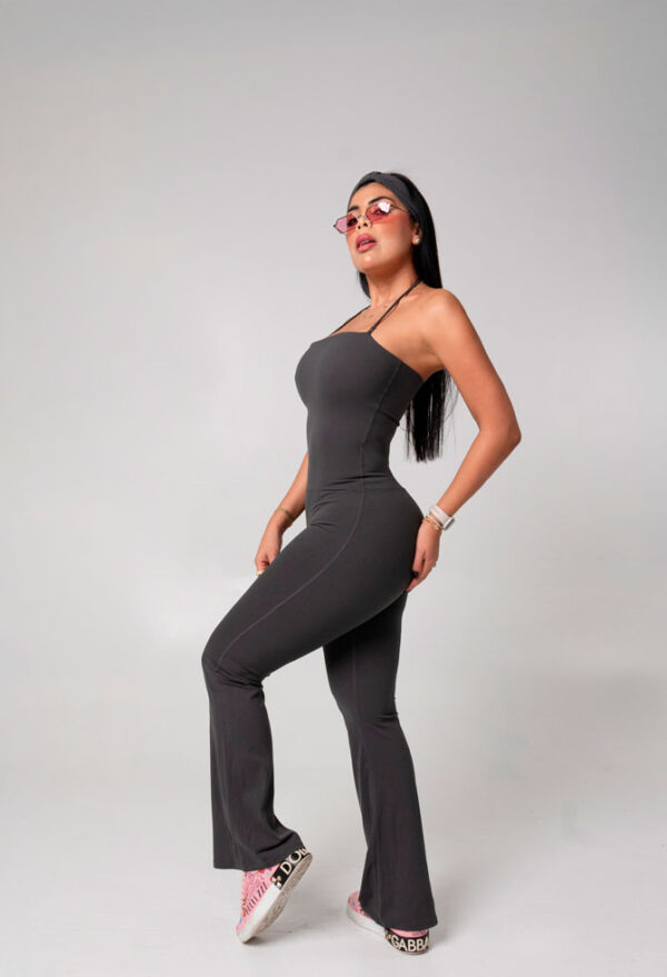 Bodysuit Long wide Leg with Strap Grey - Image 2