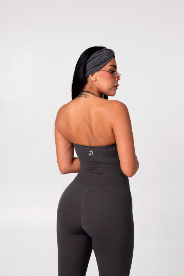 Bodysuit Long wide Leg with Strap Grey - Image 3