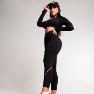 Set Leggins and Long Sleeve top Black
