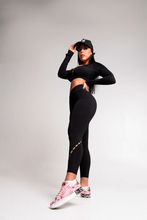 Set Leggins and Long Sleeve top Black