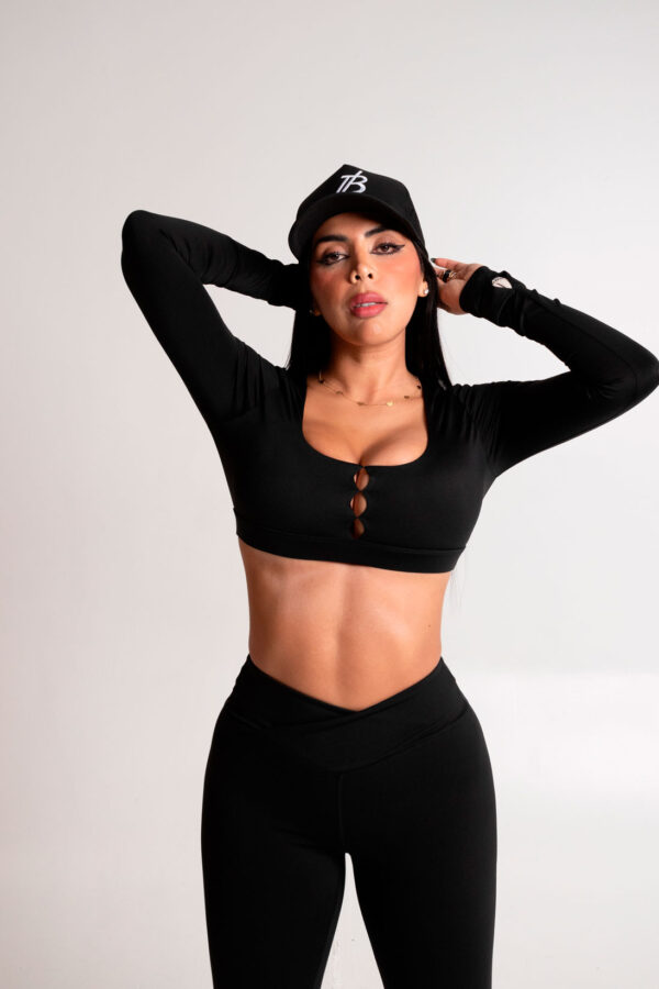 Set Leggins and Long Sleeve top Black - Image 2