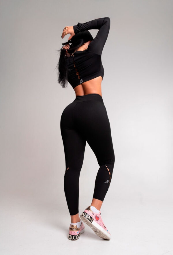 Set Leggins and Long Sleeve top Black - Image 3