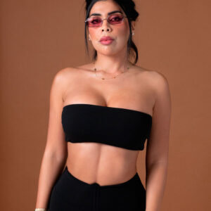 Set Leggings and Strapless Top Black