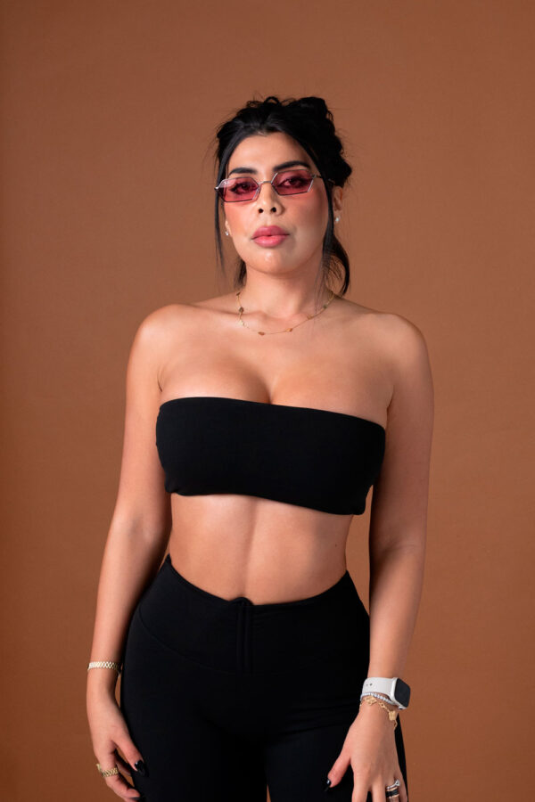 Set Leggings and Strapless Top Black